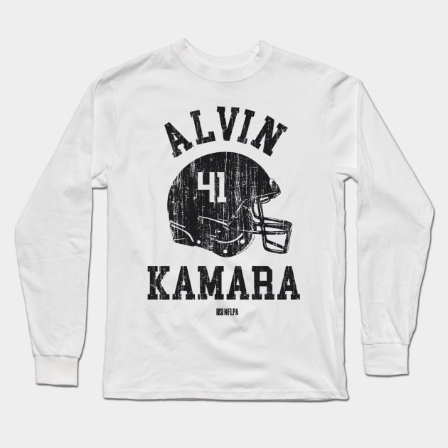 Alvin Kamara New Orleans Helmet Font Long Sleeve T-Shirt by TodosRigatSot